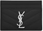 Buy Saint Laurent Card Case Matelasse Grain de Poudre Silver-tone Black