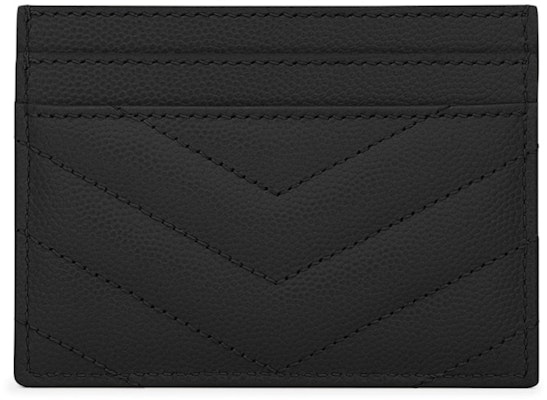Saint Laurent Card Case Matelasse Grain de Poudre Silver-tone Black Order Saint Laurent Card Case Matelasse Grain de Poudre Silver-tone Black