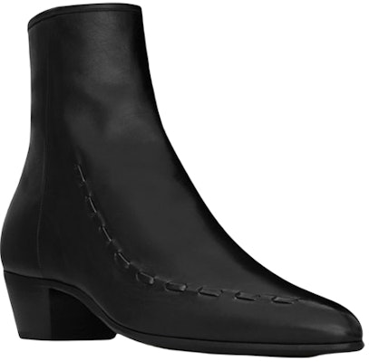 Saint Laurent Casey 'Black Leather Ankle Boots' 6489930UX001000 Lookbook Saint Laurent Casey 'Black Leather Ankle Boots' 6489930UX001000