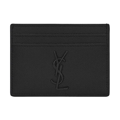 Saint Laurent Cassandre (5 Card Slot) Card Case Black Logo Matte Black