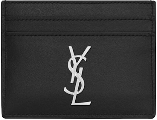 Saint Laurent Cassandre (5 Card Slot) Card Case Silver Logo Black Buy Saint Laurent Cassandre (5 Card Slot) Card Case Silver Logo Black