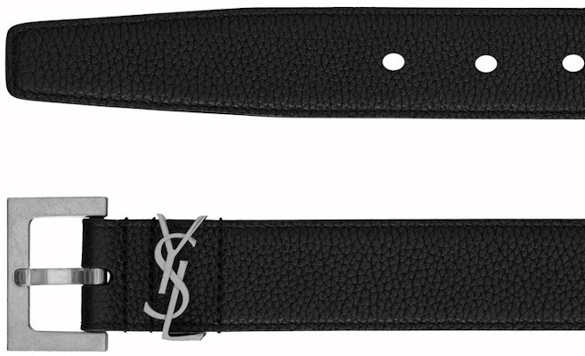 Saint Laurent Cassandre Belt in Grained Leather Black Order Saint Laurent Cassandre Belt in Grained Leather Black
