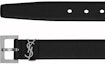 Order Saint Laurent Cassandre Belt in Grained Leather Black