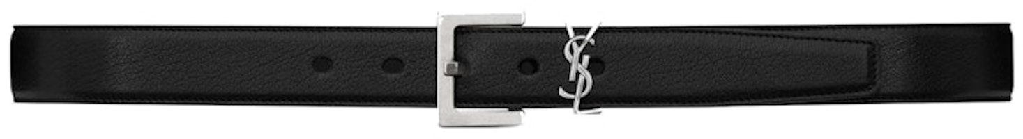 Saint Laurent Cassandre Belt in Smooth Leather Black Saint Laurent Cassandre Belt in Smooth Leather Black
