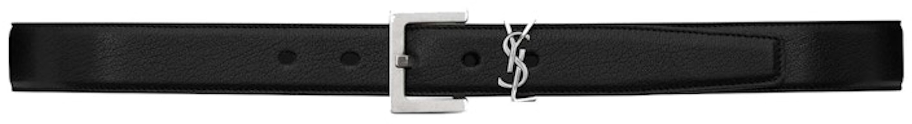 Saint Laurent Cassandre Belt in Smooth Leather Black Buy Saint Laurent Cassandre Belt in Smooth Leather Black