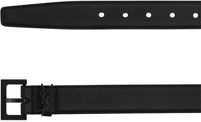 Saint Laurent Cassandre Belt in Smooth Leather Black-tone Black Order Saint Laurent Cassandre Belt in Smooth Leather Black-tone Black