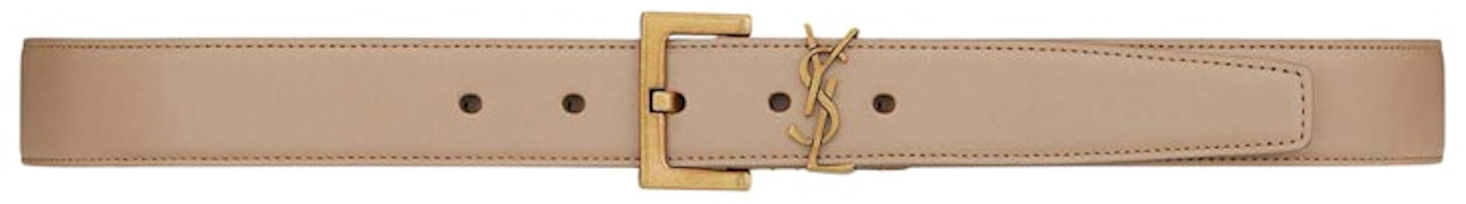 Saint Laurent Cassandre Belt With Square Buckle In Shiny Box Saint Laurent Leather Dark Beige Buy Saint Laurent Cassandre Belt With Square Buckle In Shiny Box Saint Laurent Leather Dark Beige