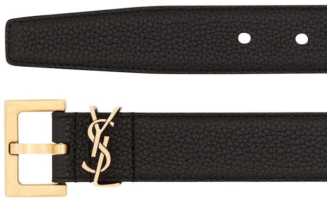 Saint Laurent Cassandre Belt with Square Buckle in Grained Leather Black Order Saint Laurent Cassandre Belt with Square Buckle in Grained Leather Black
