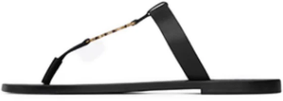 Saint Laurent Cassandre Black Rubber Sole Slide Sandals for Men. 775806DWETT1000 Saint Laurent Cassandre Black Rubber Sole Slide Sandals for Men. 775806DWETT1000