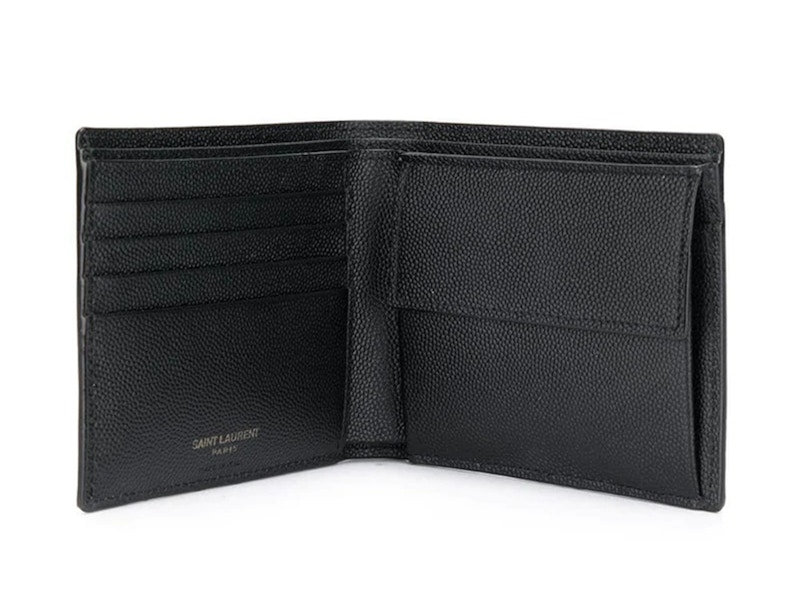 Lookbook 圣罗兰 Cassandre 东/西钱包 黑色徽标 哑光黑