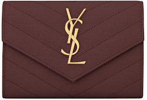 Saint Laurent Cassandre Grain De Poudre Envelope Wallet Small Rouge Legion Saint Laurent Cassandre Grain De Poudre Envelope Wallet Small Rouge Legion
