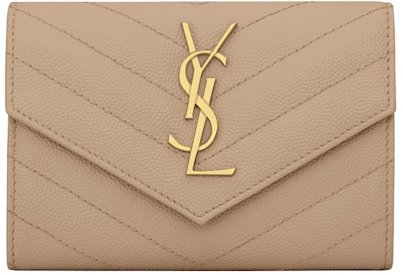 Saint Laurent Cassandre Grain De Poudre Envelope Wallet Small Dark Beige Buy Saint Laurent Cassandre Grain De Poudre Envelope Wallet Small Dark Beige