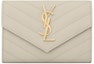 Buy Saint Laurent Cassandre Grain De Poudre Envelope Wallet Small Blanc Vintage