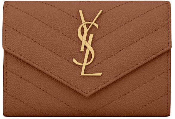 Saint Laurent Cassandre Grain De Poudre Envelope Wallet Small Dark Natural Buy Saint Laurent Cassandre Grain De Poudre Envelope Wallet Small Dark Natural