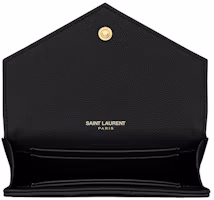 Lookbook サンローラン カサンドル グレイン ド プードル エンベロープ ウォレット 小型 ノワール