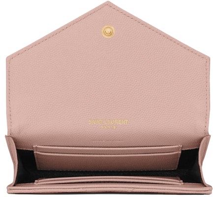 Saint Laurent Cassandre Grain De Poudre Envelope Wallet Small Pale Pink Lookbook Saint Laurent Cassandre Grain De Poudre Envelope Wallet Small Pale Pink
