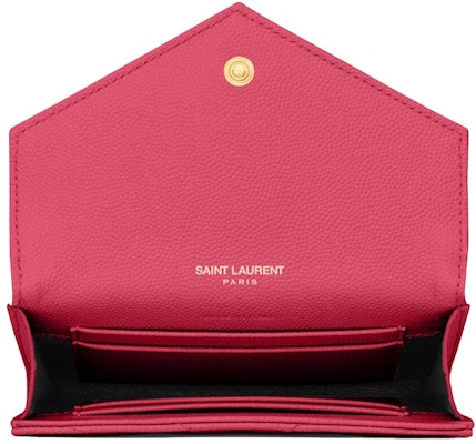 Saint Laurent Cassandre Grain De Poudre Envelope Wallet Small Fuchsia Lookbook Saint Laurent Cassandre Grain De Poudre Envelope Wallet Small Fuchsia