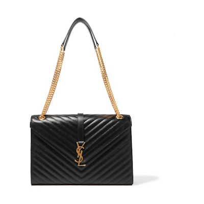 Saint Laurent Cassandre Grain de Poudre Quilted Large Black