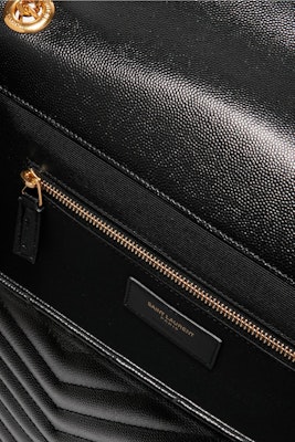 Saint Laurent Cassandre Grain de Poudre Quilted Large Black Lookbook Saint Laurent Cassandre Grain de Poudre Quilted Large Black