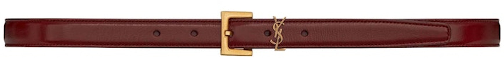 Saint Laurent Cassandre Leather Belt Red Agate Saint Laurent Cassandre Leather Belt Red Agate