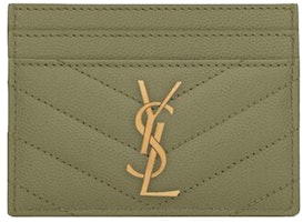 Saint Laurent Cassandre Matelasse (5 Card Slot) Card Holder Grain de Poudre Embossed Light Sage Saint Laurent Cassandre Matelasse (5 Card Slot) Card Holder Grain de Poudre Embossed Light Sage