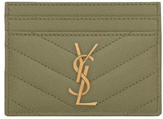 Saint Laurent Cassandre Matelasse (5 Card Slot) Card Holder Grain de Poudre Embossed Light Sage Buy Saint Laurent Cassandre Matelasse (5 Card Slot) Card Holder Grain de Poudre Embossed Light Sage