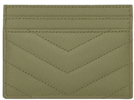 Order Saint Laurent Cassandre Matelasse (5 Card Slot) Card Holder Grain de Poudre Embossed Light Sage