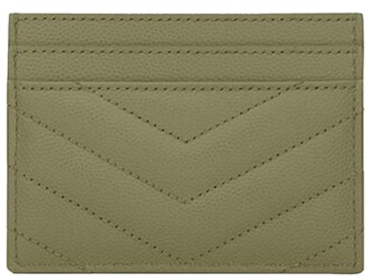 Saint Laurent Cassandre Matelasse (5 Card Slot) Card Holder Grain de Poudre Embossed Light Sage Order Saint Laurent Cassandre Matelasse (5 Card Slot) Card Holder Grain de Poudre Embossed Light Sage