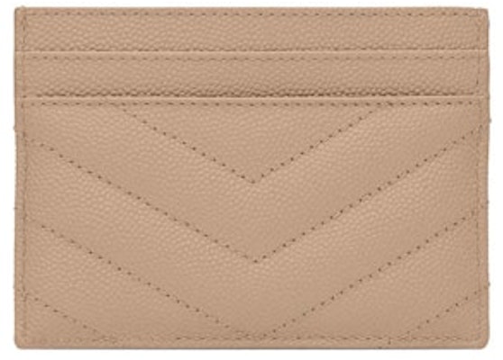 Saint Laurent Cassandre Matelasse Card Case in Grain De Poudre Embossed Leather Dark Beige Order Saint Laurent Cassandre Matelasse Card Case in Grain De Poudre Embossed Leather Dark Beige
