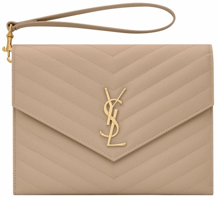 Saint Laurent Cassandre Matelasse Flap Pouch In Quilted Embossed Leather Dark Beige Buy Saint Laurent Cassandre Matelasse Flap Pouch In Quilted Embossed Leather Dark Beige