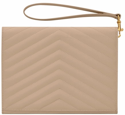 Saint Laurent Cassandre Matelasse Flap Pouch In Quilted Embossed Leather Dark Beige Order Saint Laurent Cassandre Matelasse Flap Pouch In Quilted Embossed Leather Dark Beige