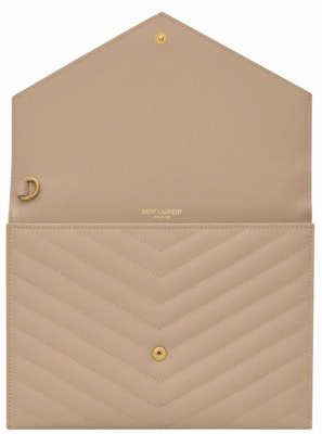 Saint Laurent Cassandre Matelasse Flap Pouch In Quilted Embossed Leather Dark Beige Lookbook Saint Laurent Cassandre Matelasse Flap Pouch In Quilted Embossed Leather Dark Beige