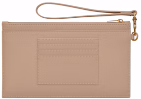 Lookbook Saint Laurent Cassandre Matelasse Large Bill Pouch In Quilted Embossed Leather Dark Beige