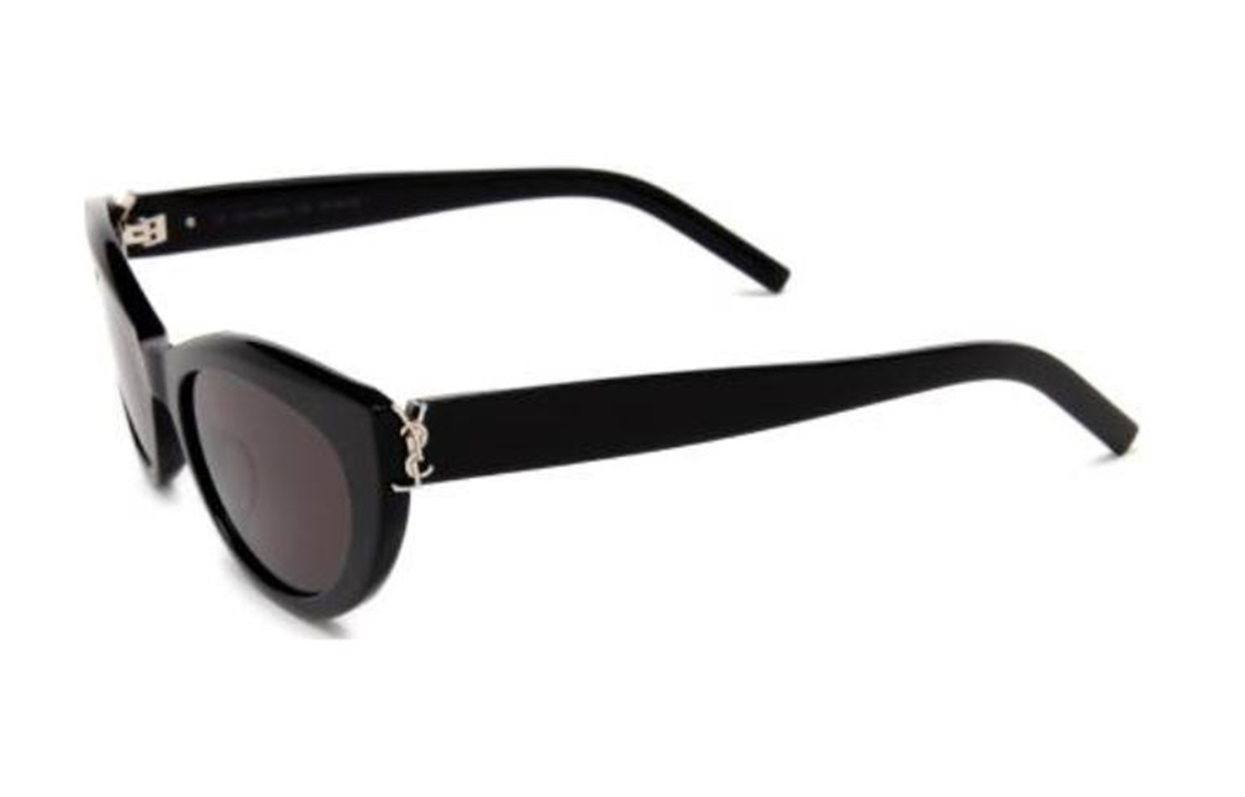 SAINT LAURENT Cat-Eye Acetate Sunglasses Black Unisex with Side Logo. SLM115001