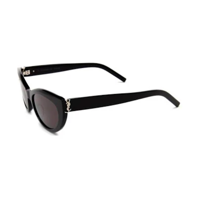 SAINT LAURENT Cat-Eye Acetate Sunglasses Black Unisex with Side Logo. SLM115001