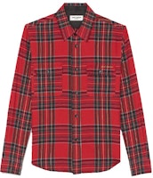 Saint Laurent Checkered Single-Breasted Long-Sleeve Shirt 636581Y2B376278 Saint Laurent Checkered Single-Breasted Long-Sleeve Shirt 636581Y2B376278
