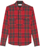 Order Saint Laurent Checkered Single-Breasted Long-Sleeve Shirt 636581Y2B376278