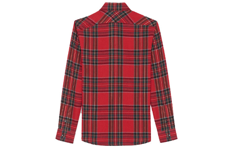 Lookbook 聖羅蘭格紋長袖單排釦襯衫 636581Y2B376278