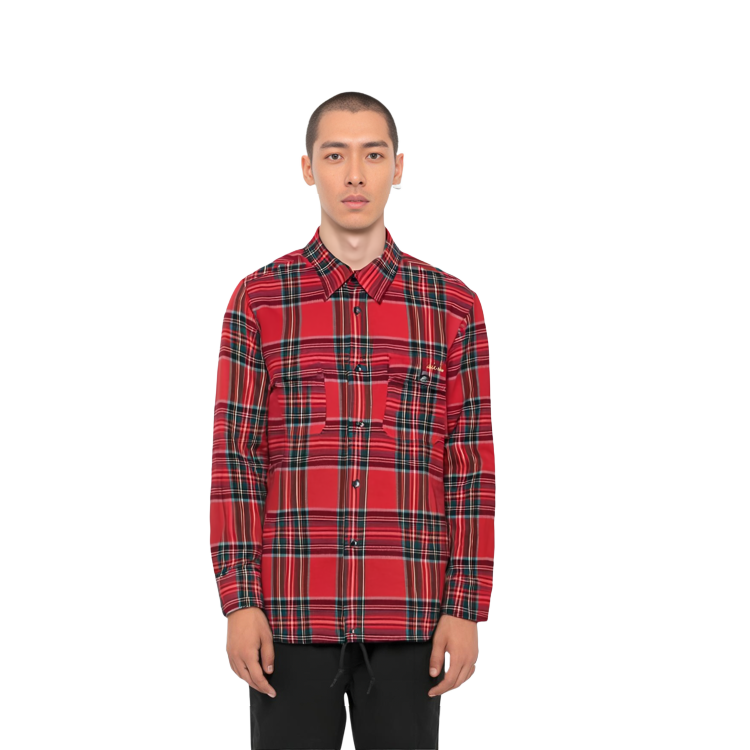 Shop 聖羅蘭格紋長袖單排釦襯衫 636581Y2B376278