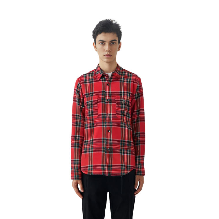 Purchase 聖羅蘭格紋長袖單排釦襯衫 636581Y2B376278