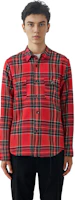 Purchase Saint Laurent Checkered Single-Breasted Long-Sleeve Shirt 636581Y2B376278