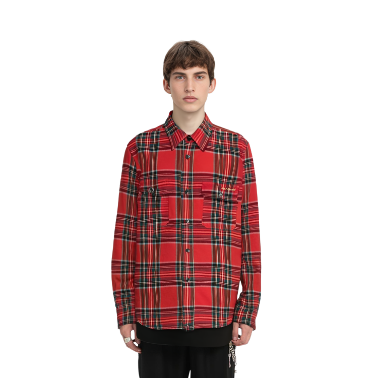 Details for 聖羅蘭格紋長袖單排釦襯衫 636581Y2B376278