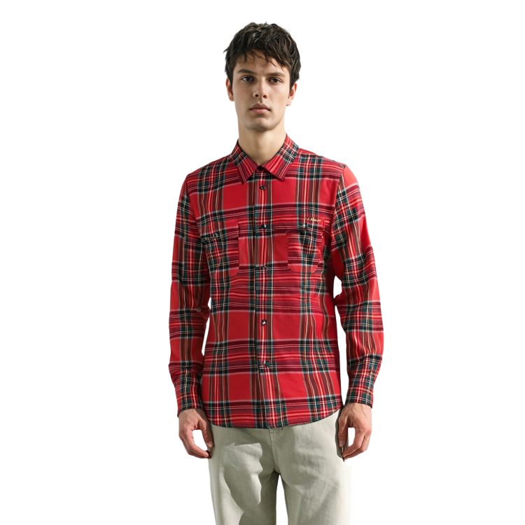 Sizing 聖羅蘭格紋長袖單排釦襯衫 636581Y2B376278