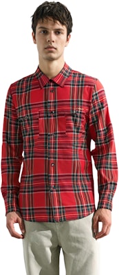 Saint Laurent Checkered Single-Breasted Long-Sleeve Shirt 636581Y2B376278 Sizing Saint Laurent Checkered Single-Breasted Long-Sleeve Shirt 636581Y2B376278