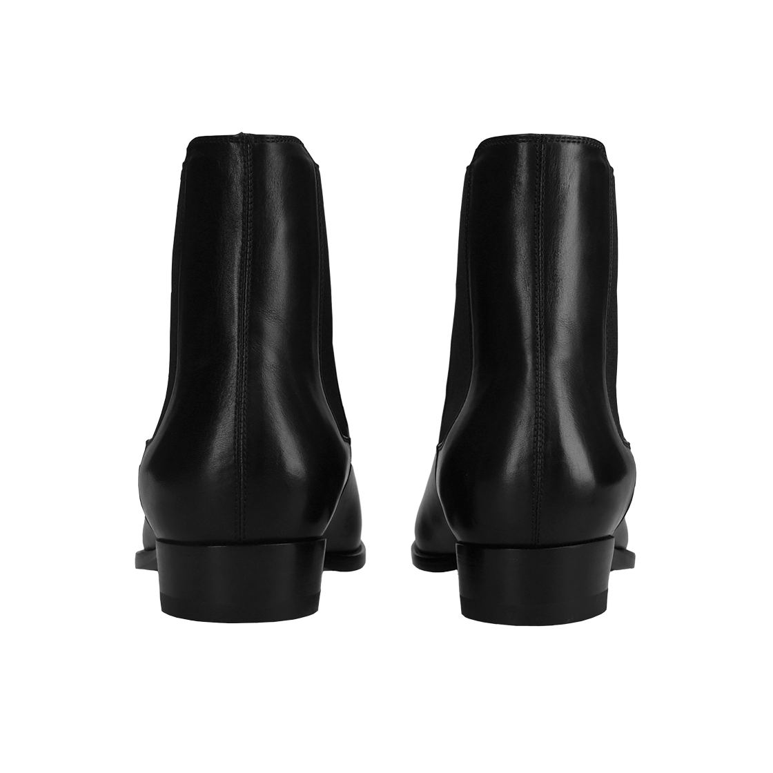 Shop SAINT LAURENT 聖羅蘭 皮質 時尚休閒切爾西靴 黑色