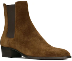 Lookbook Saint Laurent Sepatu Chelsea 'Kulit Coklat' 6341940LI002330