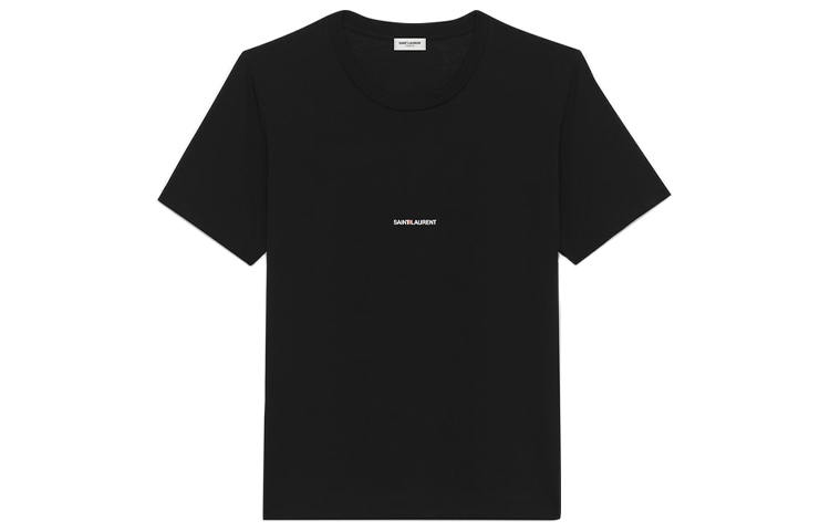 SAINT LAURENT Classic Small Logo Short Sleeve Tee Black 464572YB2DQ1000