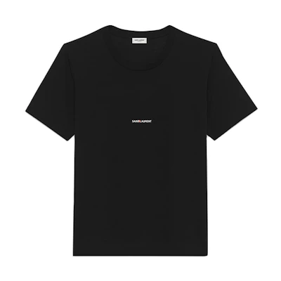SAINT LAURENT Classic Small Logo Short Sleeve Tee Black 464572YB2DQ1000