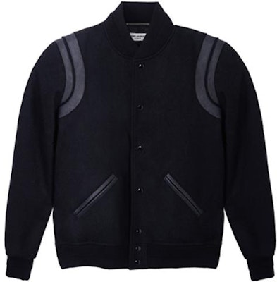 Saint Laurent Classic Wool and Leather Varsity Jacket Unisex Black 354718Y197Q1000 Order Saint Laurent Classic Wool and Leather Varsity Jacket Unisex Black 354718Y197Q1000