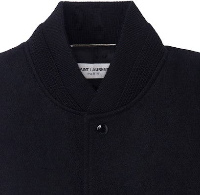 Saint Laurent Classic Wool and Leather Varsity Jacket Unisex Black 354718Y197Q1000 Shop Saint Laurent Classic Wool and Leather Varsity Jacket Unisex Black 354718Y197Q1000